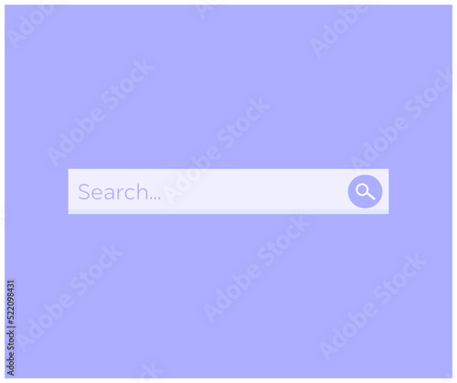 Violet Search bar frame with magnifier logo design. Web page internet browser vector design and illustration. 