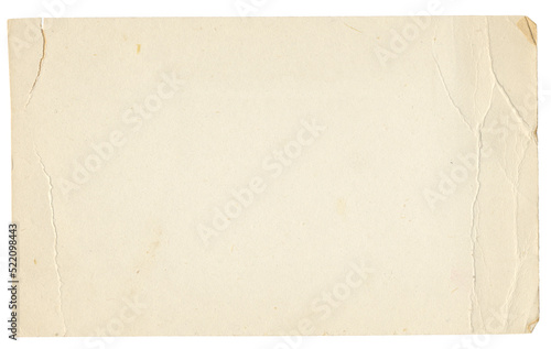 Old, wrinkled blank post card