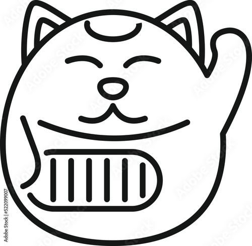 Fortune cat icon outline vector. Lucky maneki