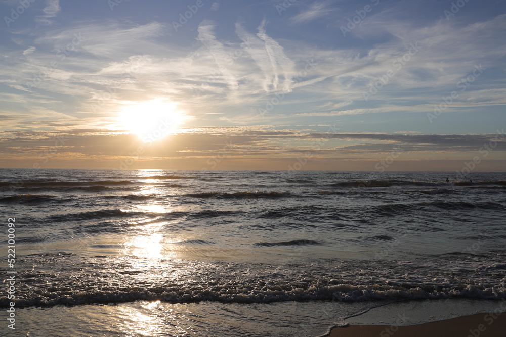 sunset at the north sea beach in Zandvoort sunset at the north sea beach in Zandvoort