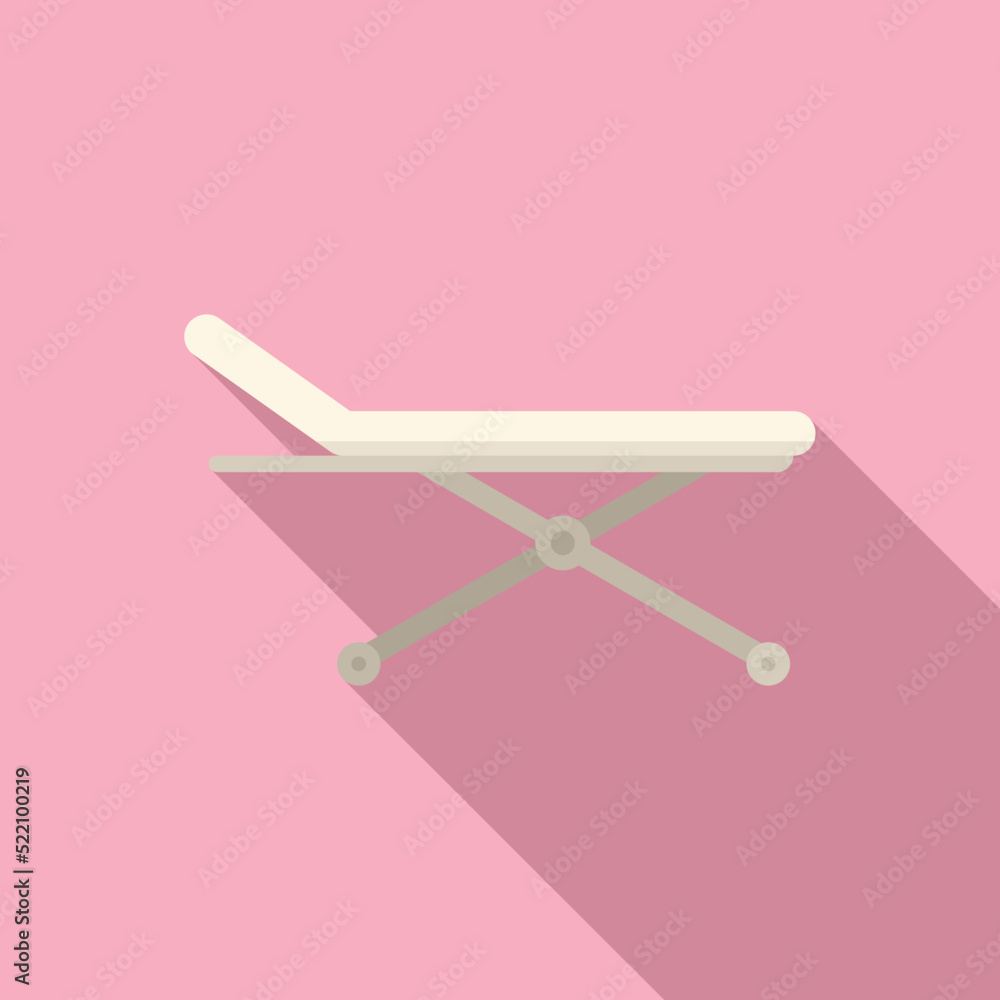 Physical therapist bed icon flat vector. Doctor therapy Physical therapist bed icon flat vector. Doctor therapy