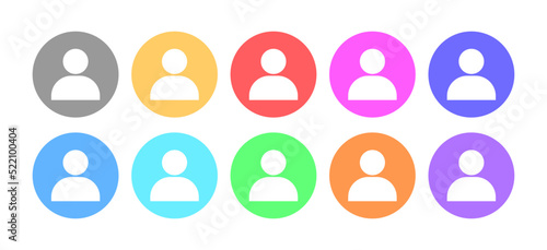 Default avatar profile image. Multicolor default avatar photo symbols. Vector stock