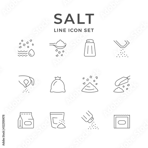 Set line icons of salt