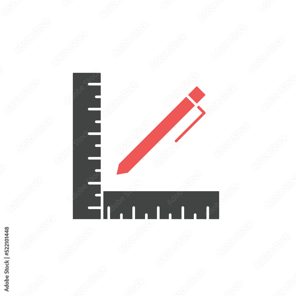 Pencil with ruler icons symbol vector elements for infographic web Pencil with ruler icons symbol vector elements for infographic web