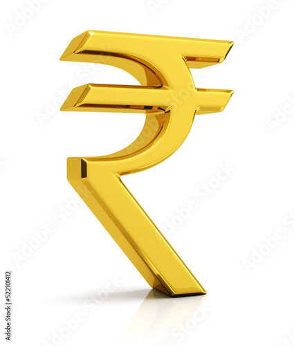 Rupee symbol isolated on white background.