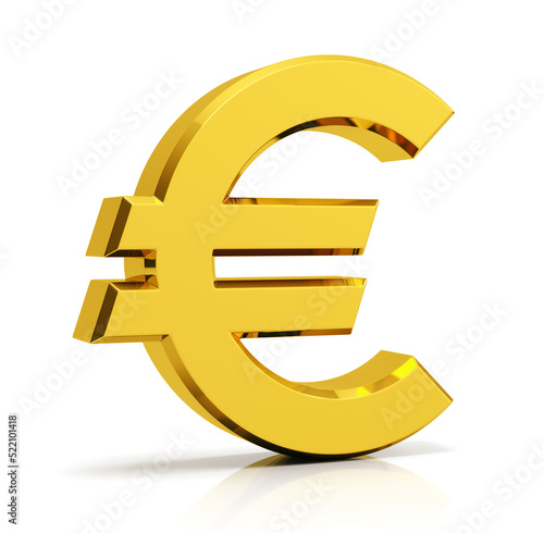 Euro symbol isolated on white background.