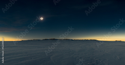 Antarctic Full Solar Eclipse - December 4th 2021, WAIS Divide, Western Antarctica. photo