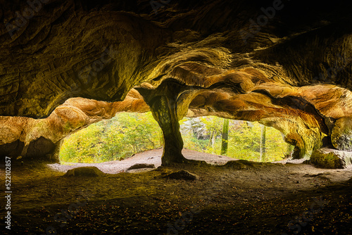 cave in Little Switzerland, Luxembourg, in autumn