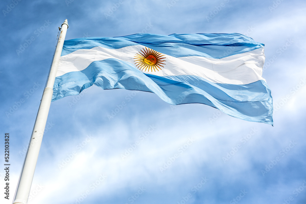 the argentinian flag in Buenos Aires, Argentina
 - obrazy, fototapety, plakaty 