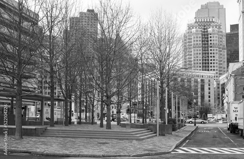 Boston, MA, USA - January 26th, 2017 - Looking at the beauty of Boston in black and white