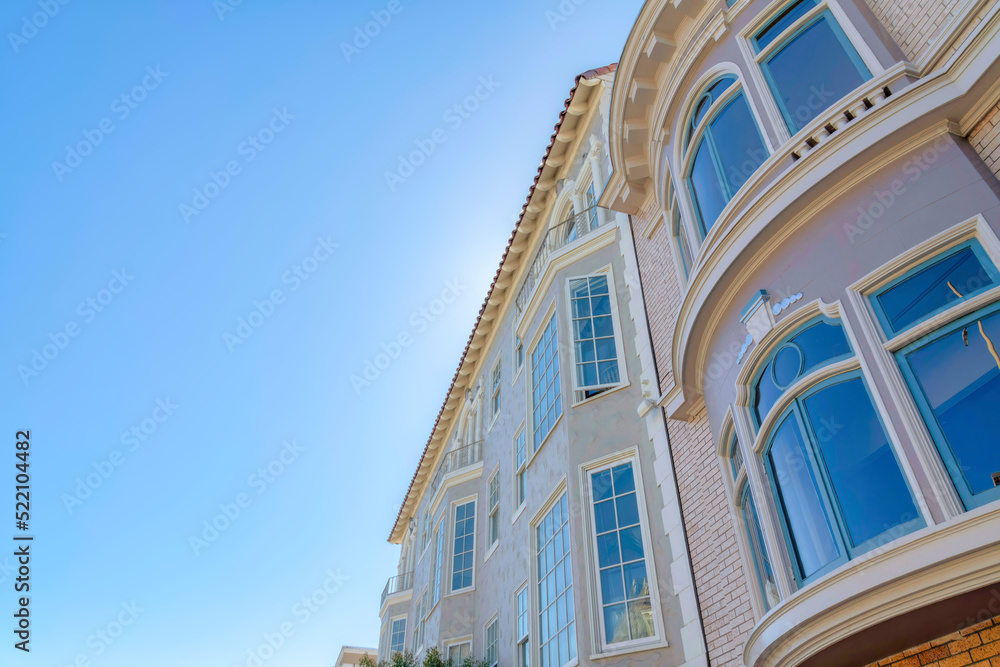 Low angle view of european style homes at San Francisco, California