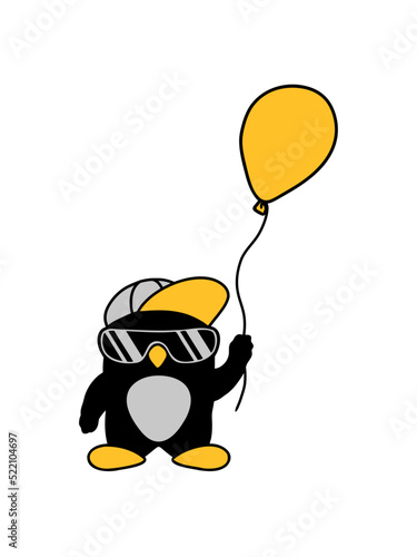 Luftballon cooler Pinguin Mütze 