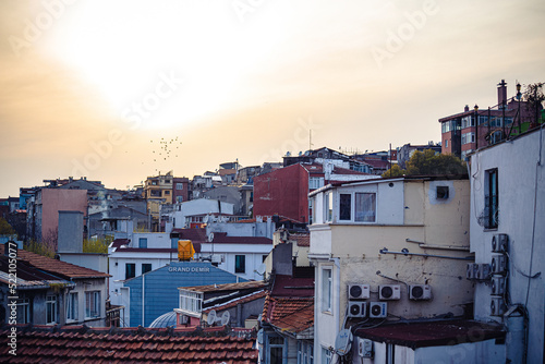 Fatih area of Istanbul, view from the rooftop, old houses in Fatih, Istanbul © Natalia