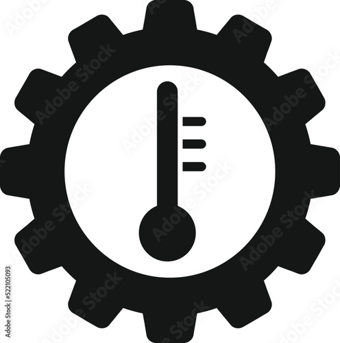 Car gear temperature icon simple vector. Auto engine