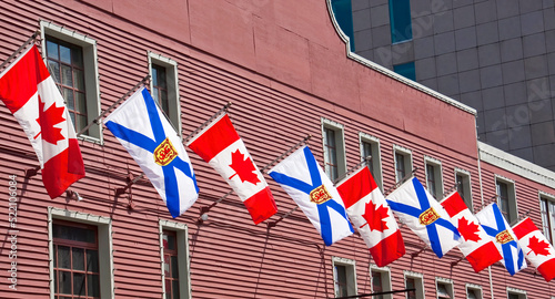 Canada and Nova Scotia flags