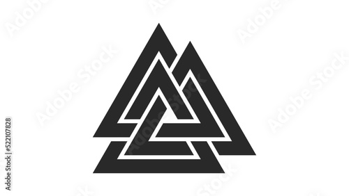 Valknut black silhouette on a white background