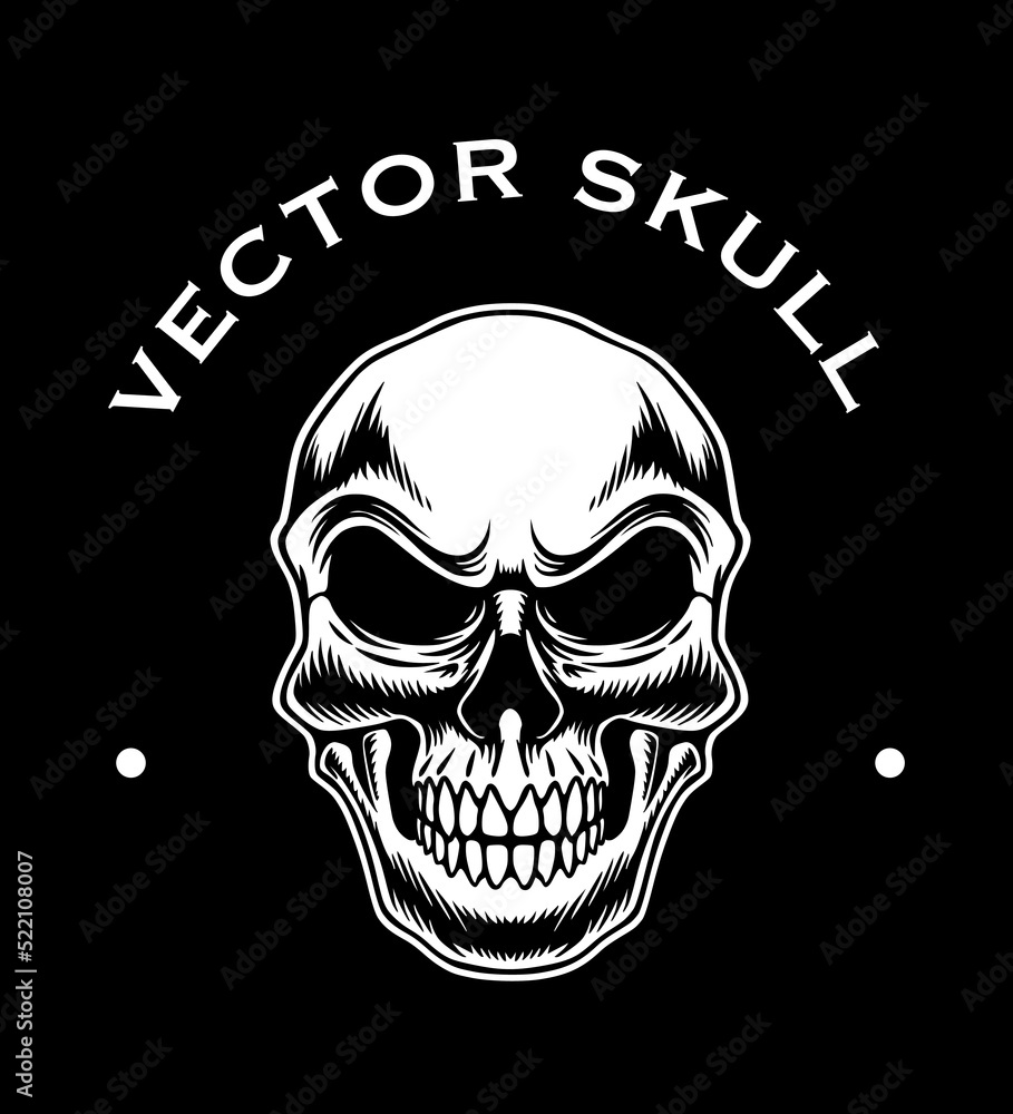 Skull vector with cowboy theme