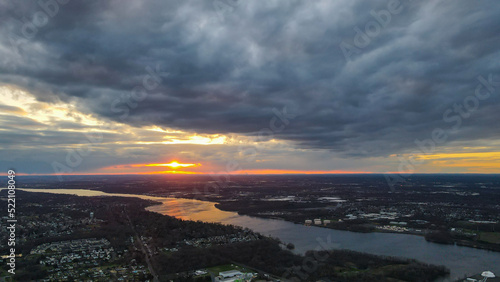 Aerial Photography of The Delaware River Looking Towards PA.