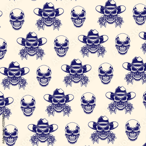 Simple seamless pattern skull design