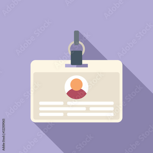 Conference id card icon flat vector. Photo badge