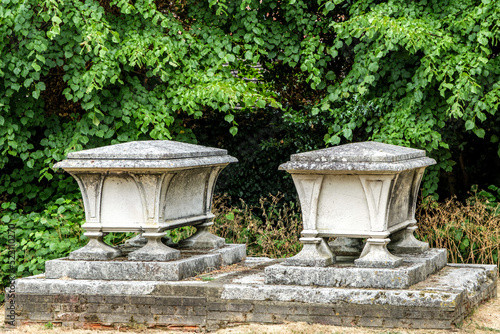 Two Raised Syone Tombs In A Church Graveyard Or Cemetery