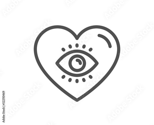 Meditation eye line icon. Yoga mind sign. Spirit therapy symbol. Quality design element. Linear style meditation eye icon. Editable stroke. Vector