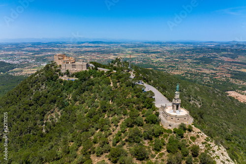 Aerial view of the Santuari de Sant Salvador in Mallorca