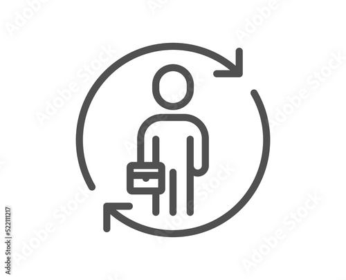 Replacement line icon. Staff renewal sign. Businessman change symbol. Quality design element. Linear style replacement icon. Editable stroke. Vector