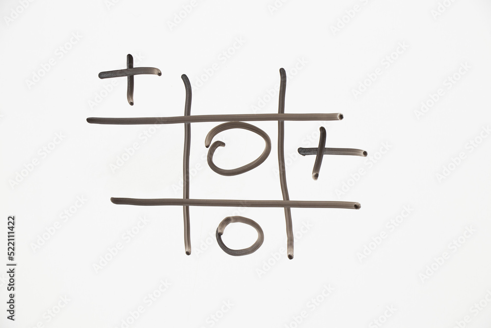 Tic Tac Toe is drawn in black on white, the Tic Tac Toe game Tic Tac Toe is drawn in black on white, the Tic Tac Toe game