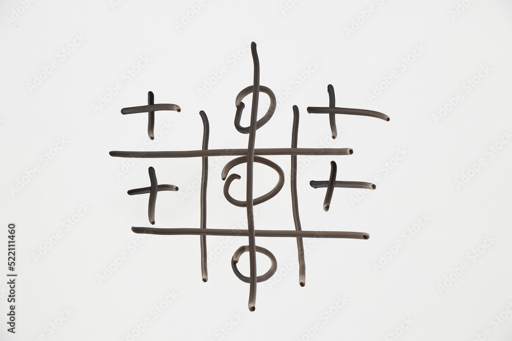 Tic Tac Toe is drawn in black on white, the Tic Tac Toe game Tic Tac Toe is drawn in black on white, the Tic Tac Toe game
