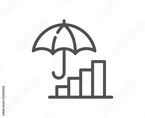 Inflation line icon. Rising prices sign. Economic protection symbol. Quality design element. Linear style inflation icon. Editable stroke. Vector