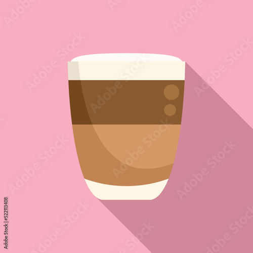 Top latte icon flat vector. Glass cup