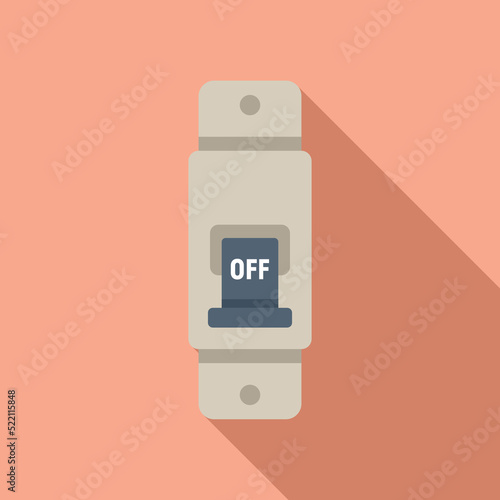 Current breaker icon flat vector. Circuit box