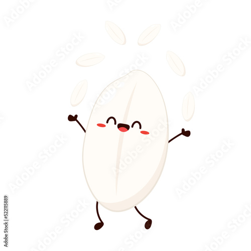 Rice character design. rice vector on white background. Paddy vector.