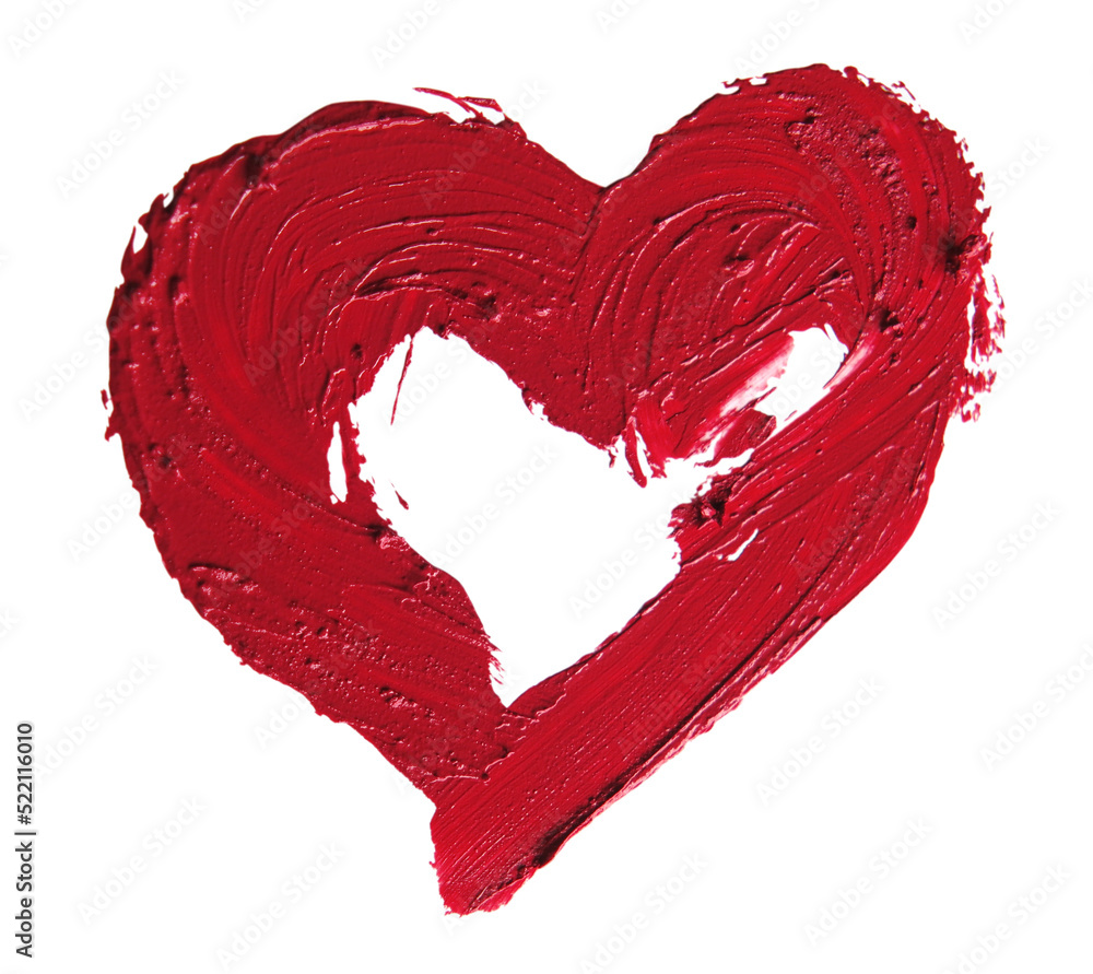 smashed red heart shaped on transparent background