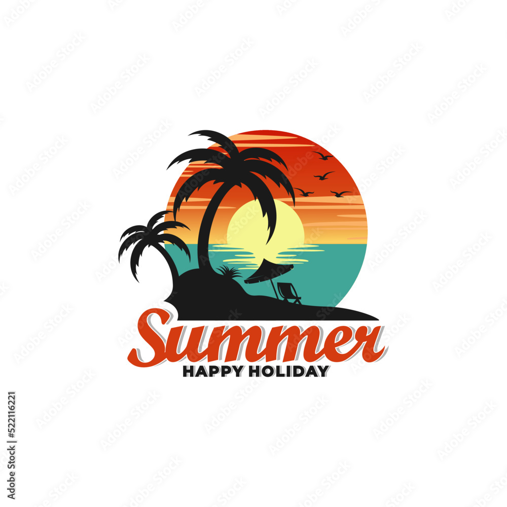 Summer beach design template