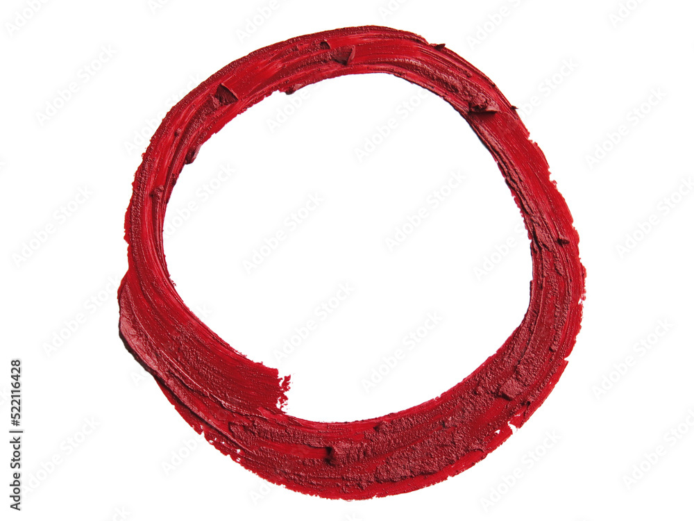 Smudged RED lipstick on transparent background Circle Shape Smudged RED lipstick on transparent background Circle Shape