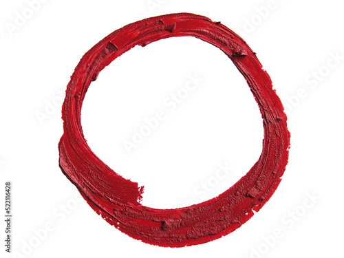 Smudged RED lipstick on transparent background Circle Shape