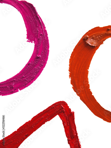 Smudged RED lipstick Circle and Triangle Shapes on transparent background