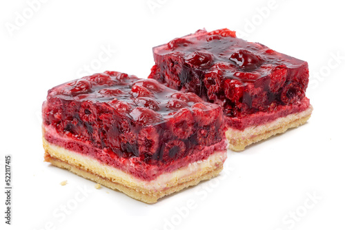 Two pieces delicious Raspberry pie white isolated. High quality photo