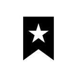 Bookmark icon. Favorite content symbol. Flag with star for web.