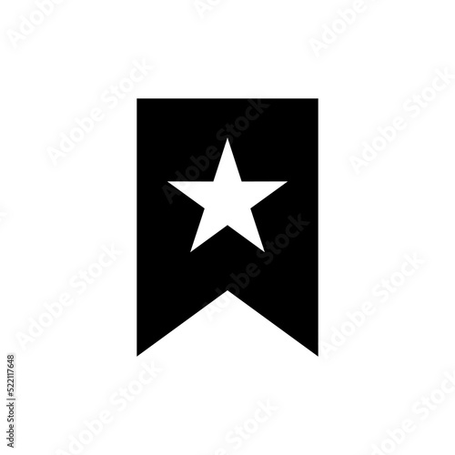 Bookmark icon. Favorite content symbol. Flag with star for web.