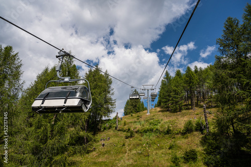 cable car to the Gerlitzen Alp in Austria on a summer day