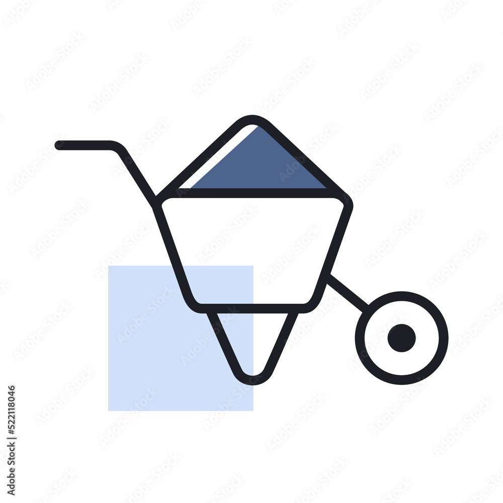 Garden wheelbarrow vector isolated icon Garden wheelbarrow vector isolated icon