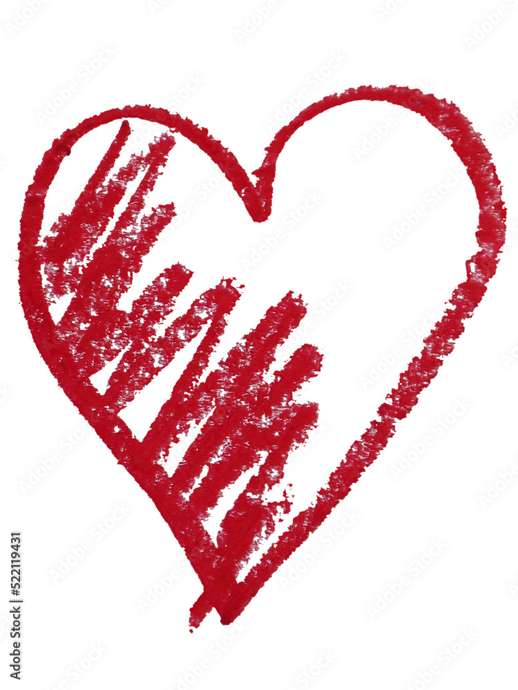Red heart shape on transparent background