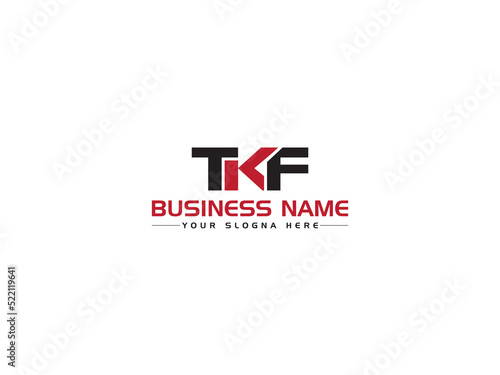 Monogram TKF Logo Icon Vector, Colorful TK Logo Letter Vector Image Design With Red Black Icon For Business photo