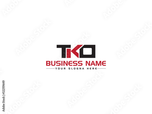 Monogram TKO Logo Icon Vector, Colorful TK Logo Letter Vector Image Design With Red Black Icon For Business photo