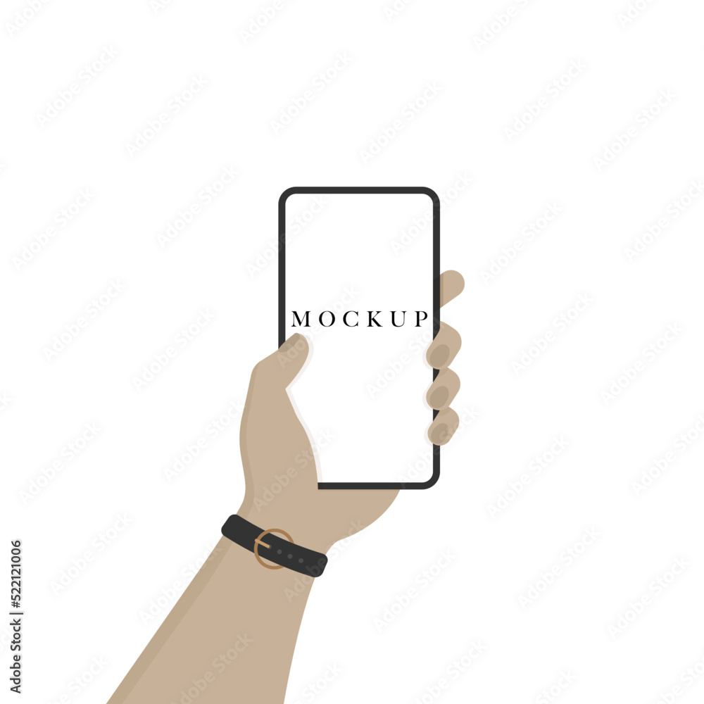 phone mockup in hands on white background. Vector illustration phone mockup in hands on white background. Vector illustration