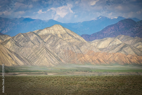 toktogul, mountain landscape in kyrgyzstan, central asia photo