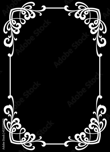 Decorative frame isolated on black background